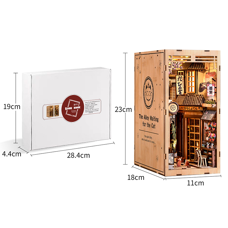 LED Wooden Book Nook Kit DIY 3 - Miniature Terrain Set 评论和价格