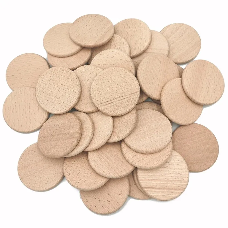 50PCS Round Unfinished Wood Cu - Board Game With Chips 评论和价格
