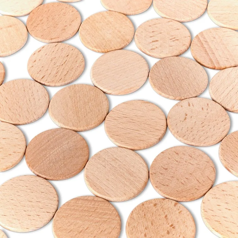 50PCS Round Unfinished Wood Cu - Board Game With Chips 评论和价格